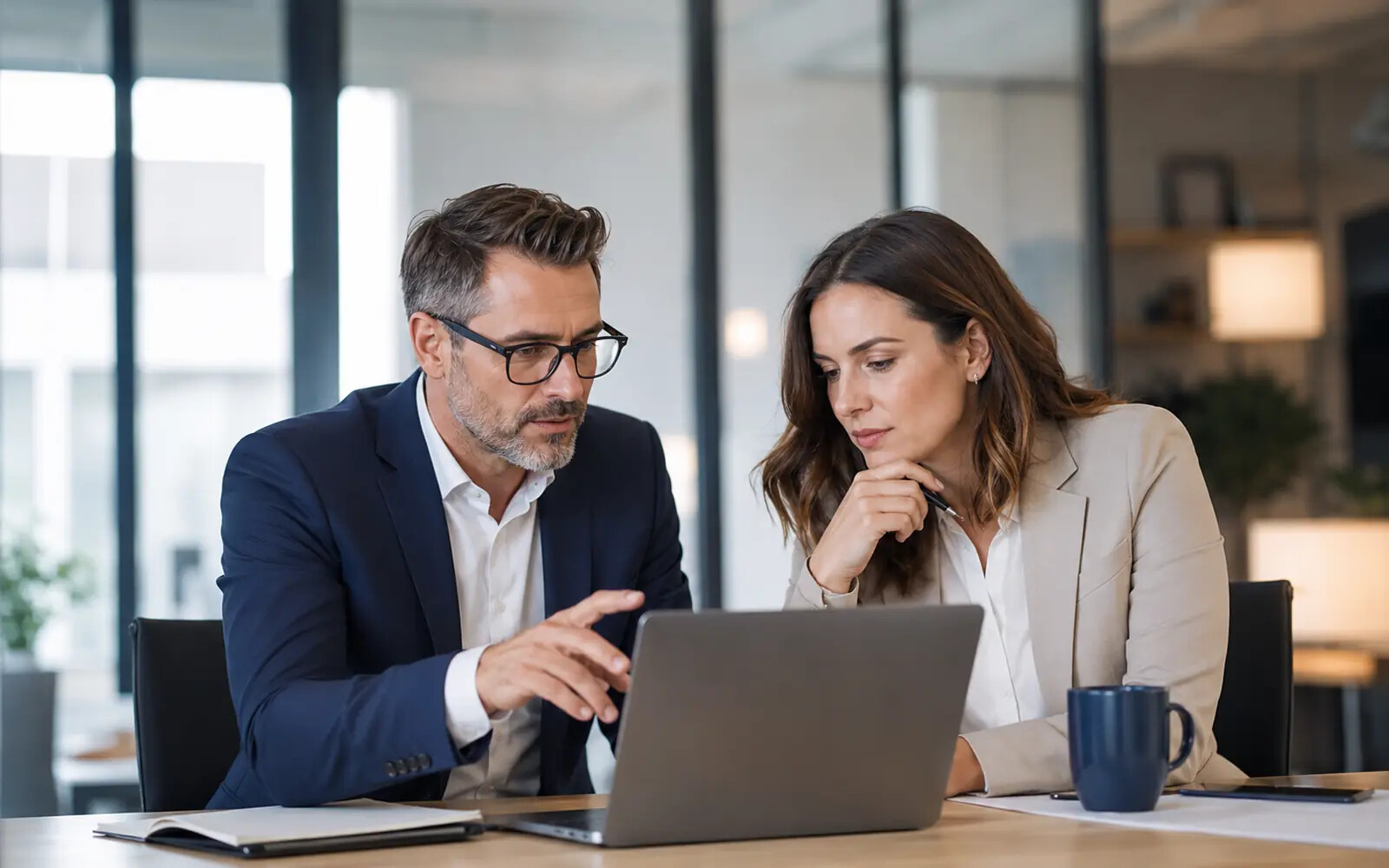 A professional-services team reviewing a client-focused digital consultation experience.